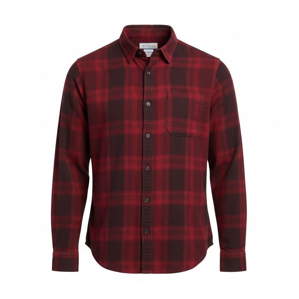 Columbia Plaid Performance Long Sleeve Button Down Shirt‎ Red Size Large